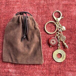 FLOATING RING PENDANT Bag Charm Gold Tone ⭕